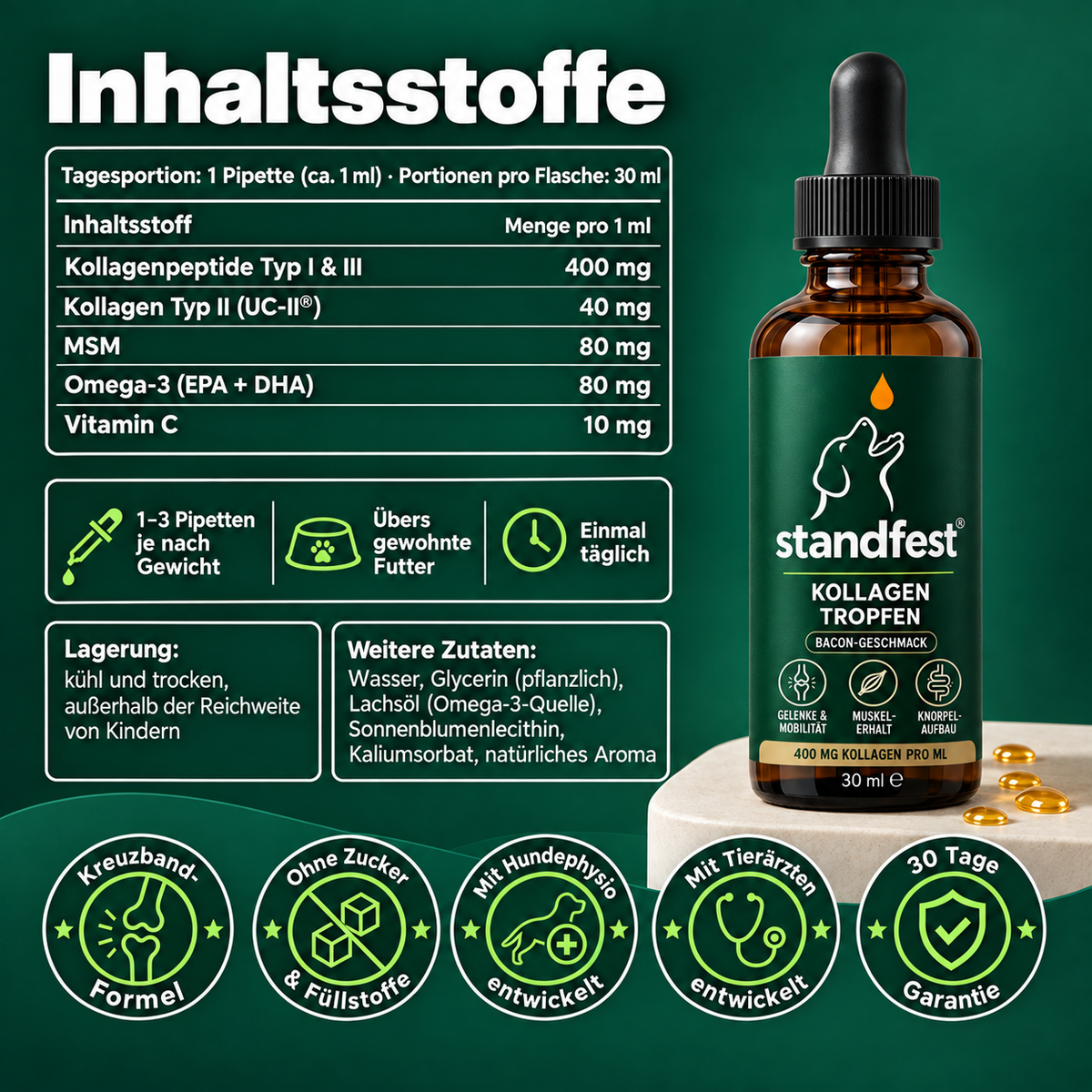 standfest Kollagen-Tropfen